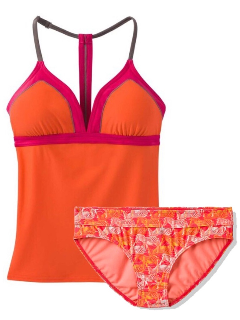 prAna Aleka Racerback Tankini (M) and and Ramba Bikini Bottoms (L) EUC